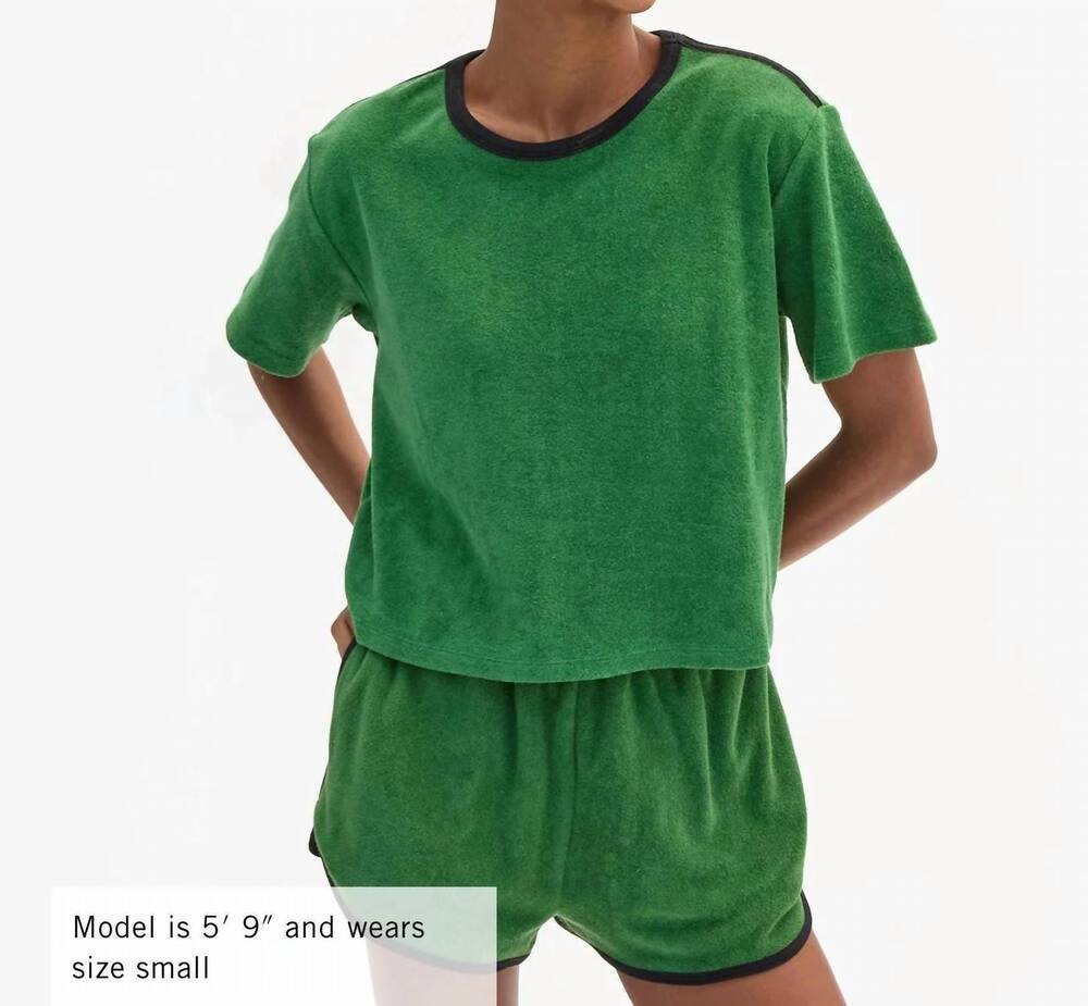 NEW CLARE V. la plage short sleeve tee in basil